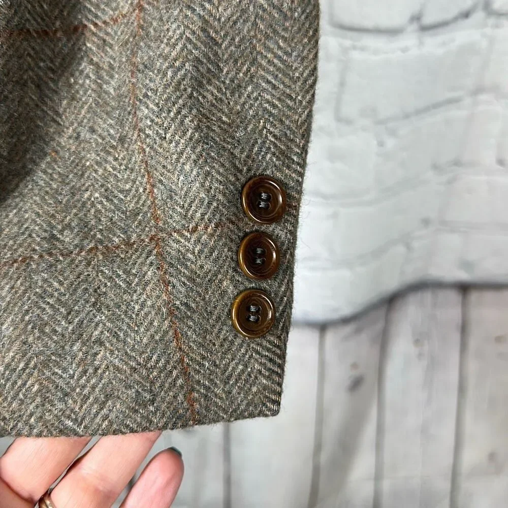 Brooks Brothers Camel Hair Blazer‎ Sport Coat Made in USA Chevron